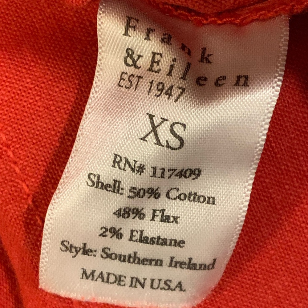 Frank & Eileen Southern Ireland Linen Blend Utility Mini Dress Red Size XS - Picture 12 of 16